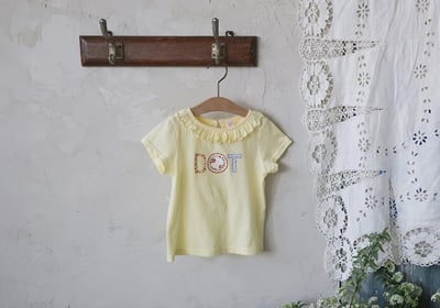 FLO33｜(75-140) 英字印花荷葉滾邊上衣8