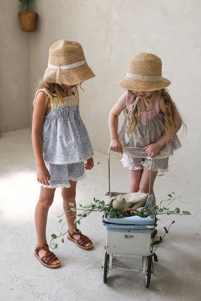 FLO32｜(75-140) 田園碎花荷葉滾邊短褲4