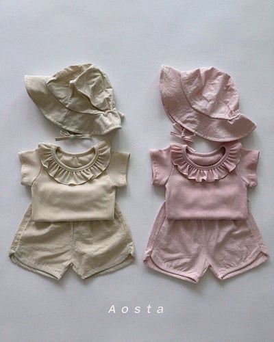 AOSTA04｜(6m-5y) 2色木耳邊翻領上衣2