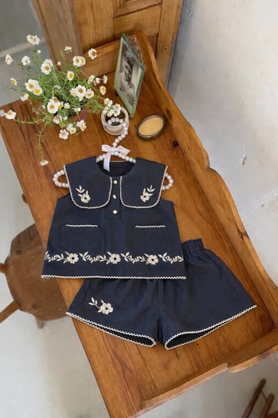 Marron26｜(1y-6y) 莉莉刺繡小花褲4