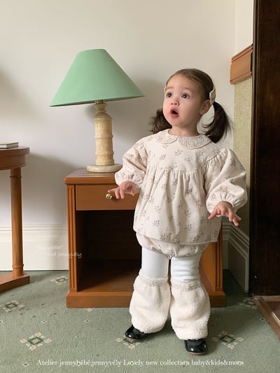 JE 651｜(73-100cm)  小花蕾絲包屁套裝7