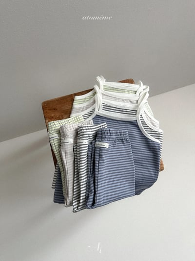 Atomeme07｜(70-110) 細肩條紋背心/七分緊身褲8