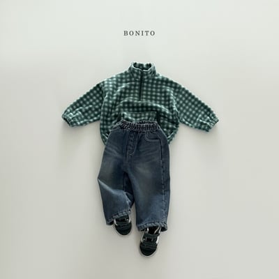 Bonito30｜(75cm-125cm) 格紋半開襟拉鍊口袋上衣8