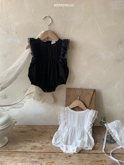 Bebe holic26｜(3m-18m) 蕾絲邊袖連身服1