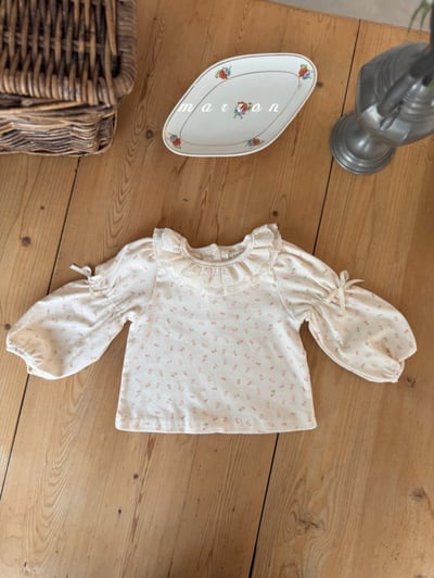 Marron 37｜(1y-6y) 法式蕾絲領設計袖上衣6