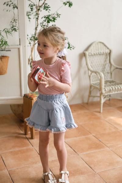 FLO13｜(75-140) 荷葉蕾絲牛仔褲13