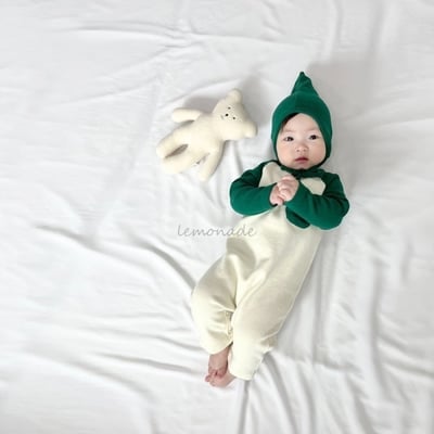 LEMONADE47｜(55cm-85cm) 3色撞色口袋連身包屁衣含帽子21