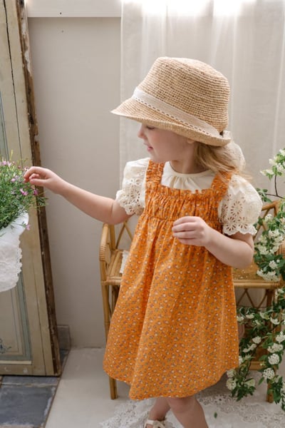 FLO20｜(75-140) 小碎花細肩洋裝9