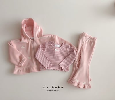 my_bebe02｜(-12m-7y) 條紋蝴蝶結捲邊上衣9