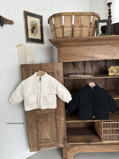 Bloom.b45｜(0m-24m/85cm-125cm) 蝴蝶結印花絎縫雙面刷毛外套8