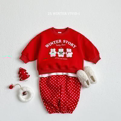 vivid39｜(78cm-125cm) 冬季小熊印花休閒上衣6