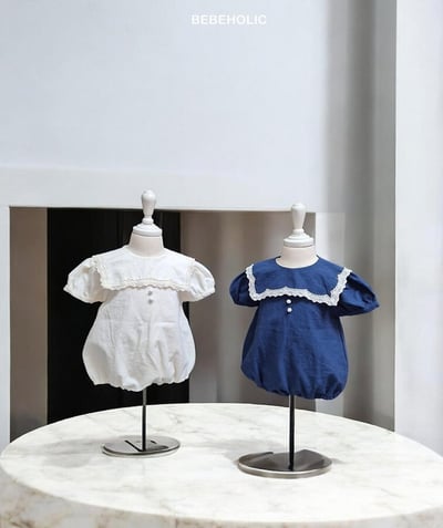 Bebe holic27｜(3m-18m) 蕾絲翻領連身服11