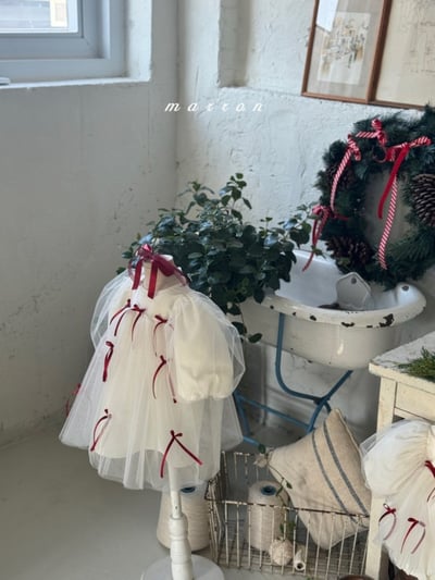 Marron 70｜(1y-6y) 蝴蝶緞帶薄紗蓬蓬洋裝8