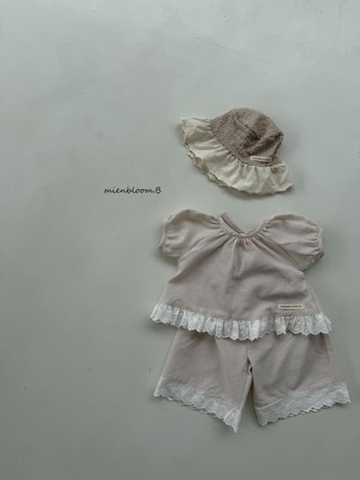 Bloom.b34｜(55cm-118cm) 格紋蕾絲花邊直筒長褲8