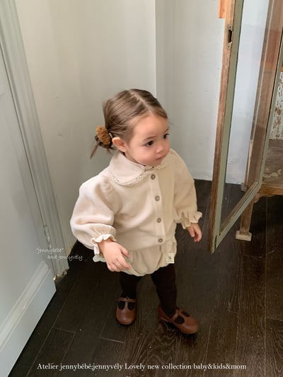 JE 606｜(73-100cm)  絨毛翻領吊帶褲套裝16