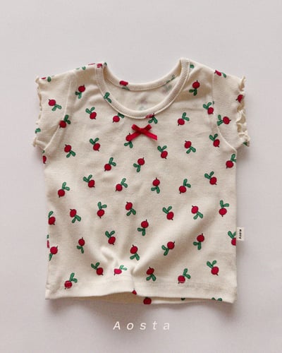 AOSTA45｜(6m-5y) 4款羅紋緞帶木耳邊上衣6