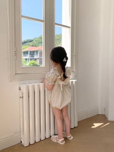 JE31｜(66-120cm) 荷葉領條紋包屁衣/洋裝13