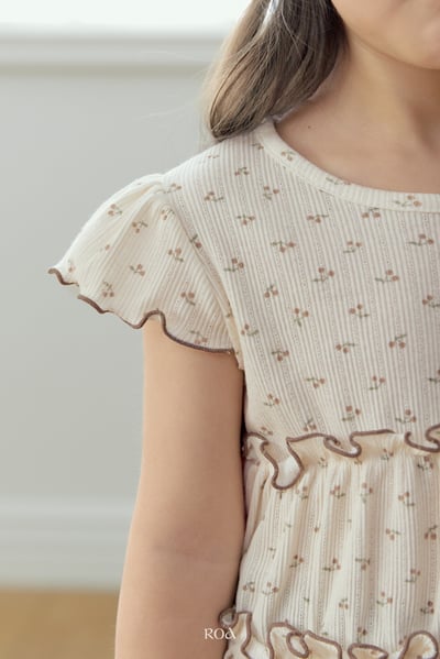 ROA23｜(6m-18m) 2色櫻桃捲邊層次上衣16