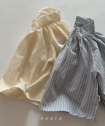 AOSTA21｜(6m-5y) 立領壓紋/細條襯衫4