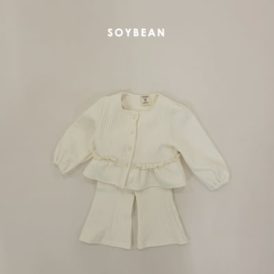 Soybean15｜(75cm-118cm) 荷葉蕾絲邊開襟外套喇叭褲套裝17