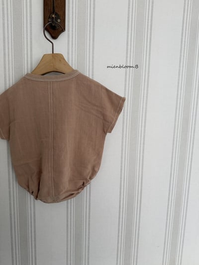 Bloom.b09｜(0m-18m) 亞麻縫線包屁衣4