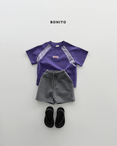 Bonito47｜(75cm-125cm) 2色插肩撞色上衣7