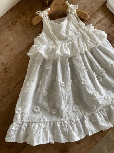 Anne Shirley35｜(1y-5y) 2色碎花壓紋綁帶洋裝3