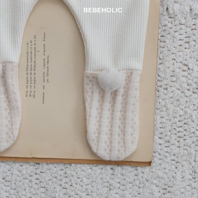 Bebe holic31｜(3m-18m) 絨球撞色褲襪12