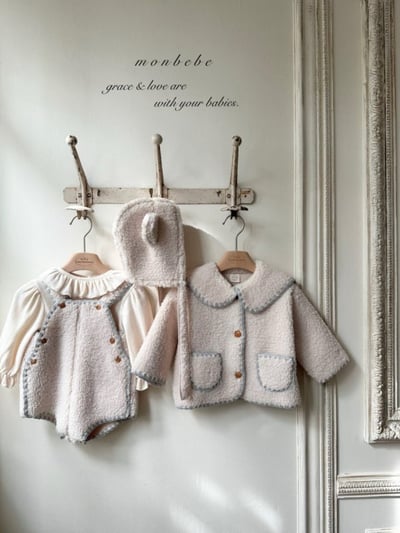 MONBEBE25｜(1y-6y) 滾邊刷毛翻領外套6