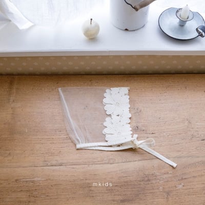 M-KIDS37｜(65-80cm) 蕾絲綁帶帽10