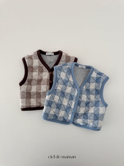 Cieldemaman09｜(6M~24M)  2色格子背心套裝1