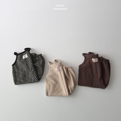 Lindo35｜(80cm-125cm) 磨毛肩帶連身褲9