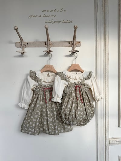 MONBEBE04｜(1y-6y) 春日碎花荷葉洋裝8