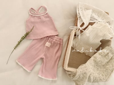 Valubebe 08｜(65-90cm) 蕾絲邊喇叭褲5