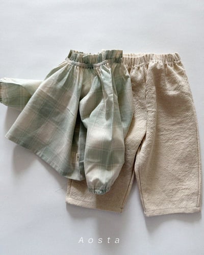 AOSTA18｜(6m-5y) 褶皺格紋襯衫17