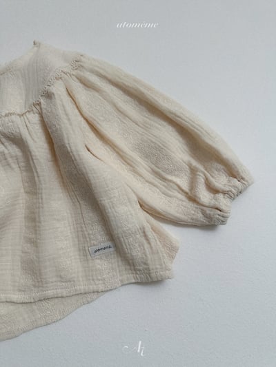 AT47｜(70-110) 蕾絲荷葉領棉麻上衣3
