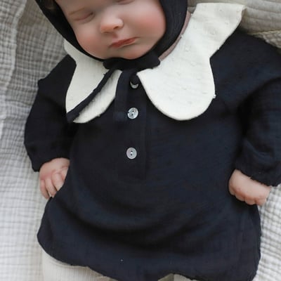 LEMONADE02｜(55cm-85cm) 2色花瓣領包屁衣含帽子16