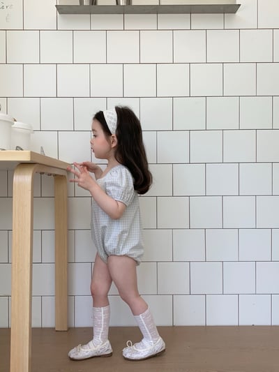 JE45｜(66-120cm) 水藍格紋包屁衣/洋裝17