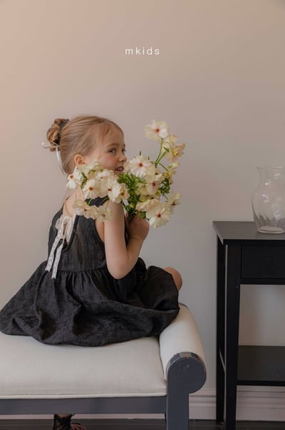 M-KIDS09｜(65-115cm) 珍珠蝴蝶結氣球洋裝20