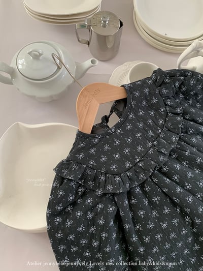 JE 631｜(66-90cm)  小碎花公主袖包屁衣9