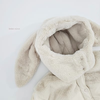 bebe nine36 (65cm-115cm) 2色刷毛暗釦拉鍊連帽小兔外套(帽可拆)14
