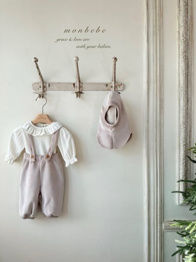 MONBEBE36｜(3m-24m) 簡約絲絨頭套4