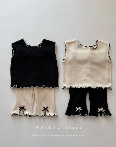 AOSTA47｜(6m-5y) 4款羅紋緞帶開衩褲9