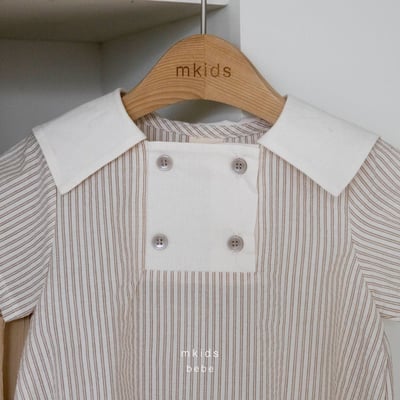M-KIDS44｜(65-80cm) 條紋排釦包衣8