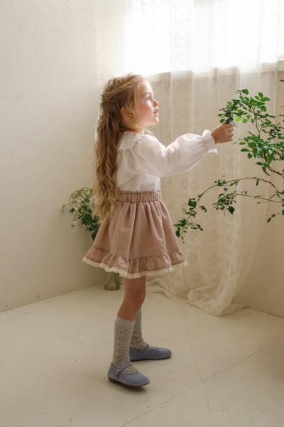 FLO17｜(75-140) 2色蕾絲滾邊荷葉襯衫13