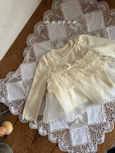 Marron07｜(1y-6y) 兩件式荷葉薄紗上衣3