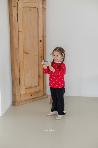 M-KIDS41｜(65-115cm) 2色滿版蝴蝶結/小熊印花上衣18