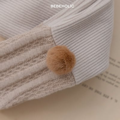Bebe holic31｜(3m-18m) 絨球撞色褲襪20