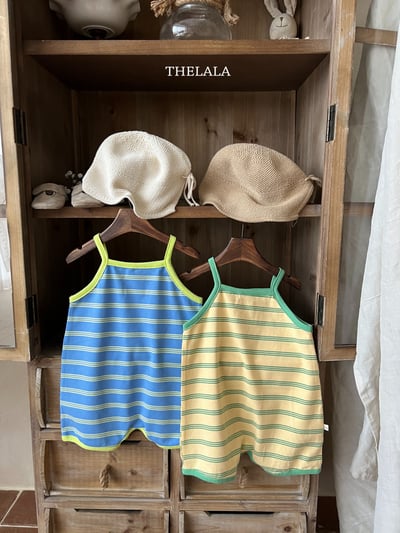 thelala48｜ (0m-18m) 條紋細肩包屁扣1