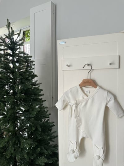 MONBEBE15｜(0m-6m) 新生兒綁帶排扣連身衣3